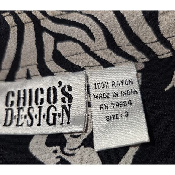 Chicos Design Tribal Print Jacket Blouse 16 (3) Egyptian Lightweight Lagenlook - Picture 9 of 16